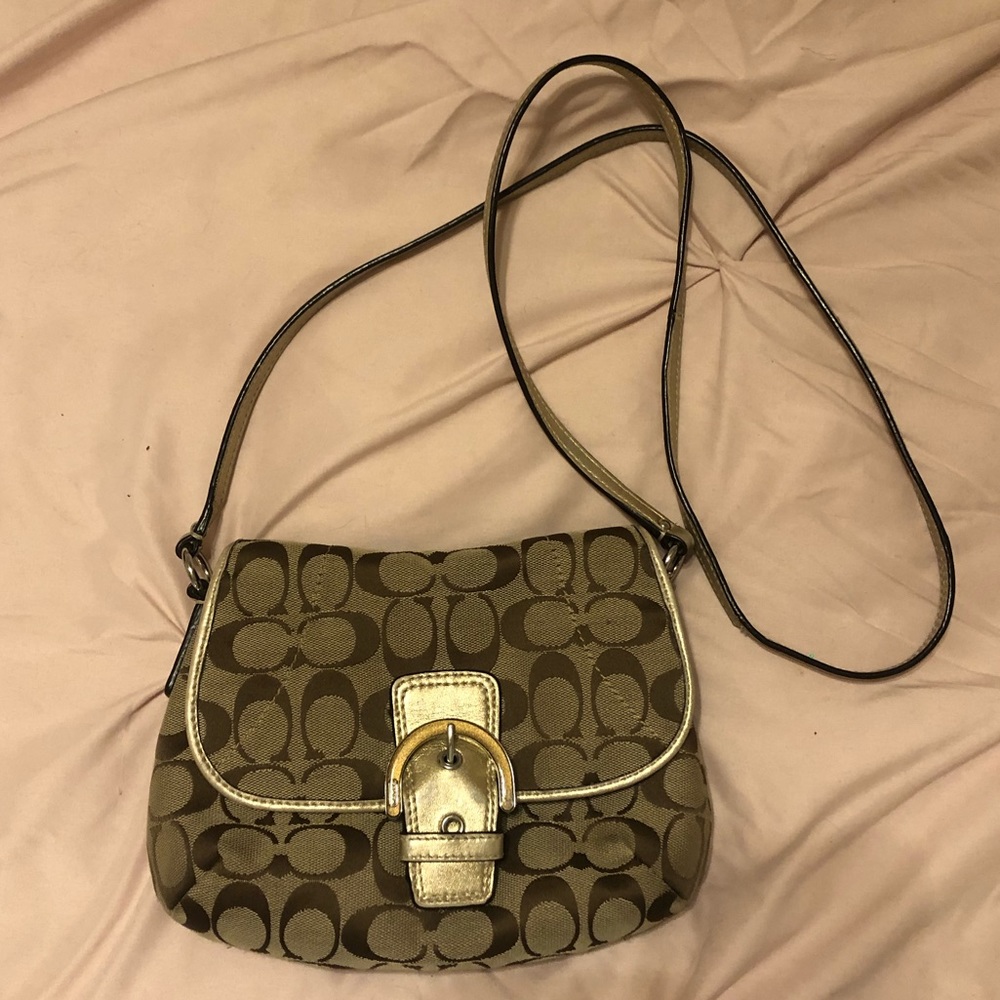 COACH monogram mini crossbody purse